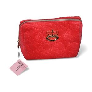 Juicy Couture Red Velour Travel Cosmetic Bag